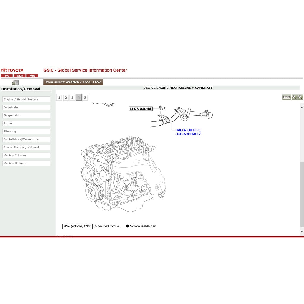 TOYOTA AVANZA F650/F651/F654 (2011-2018) SERVICE WORKSHOP MANUAL