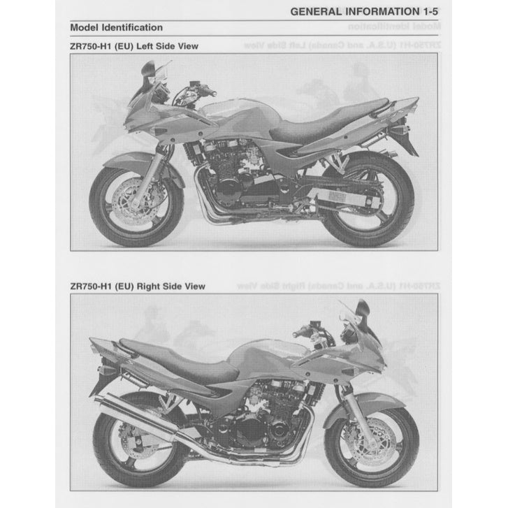 KAWASAKI ZR-7S (1999-2005) SERVICE WORKSHOP MANUAL+ PARTS CATALOGUE+ OWNER'S MANUAL