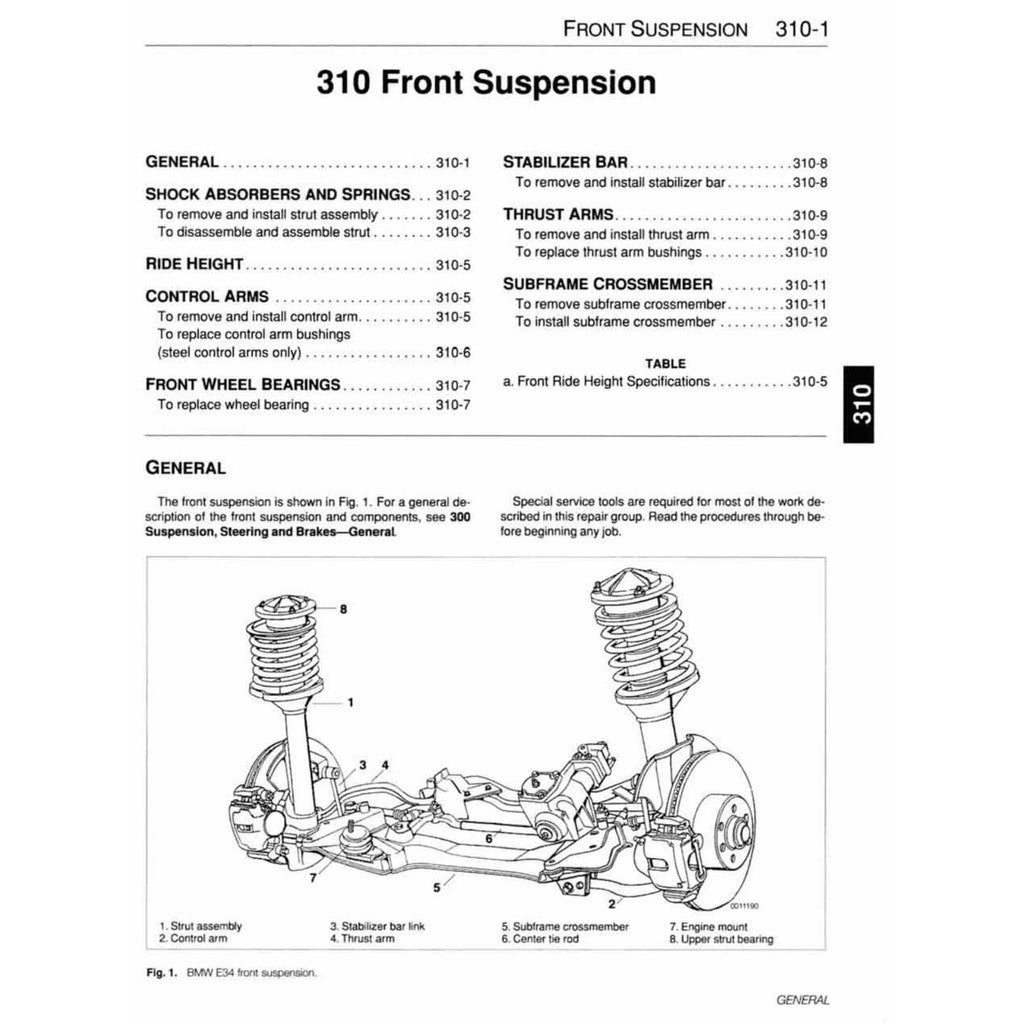 BMW 5 SERIES E34 (1989-1995) SERVICE WORKSHOP MANUAL