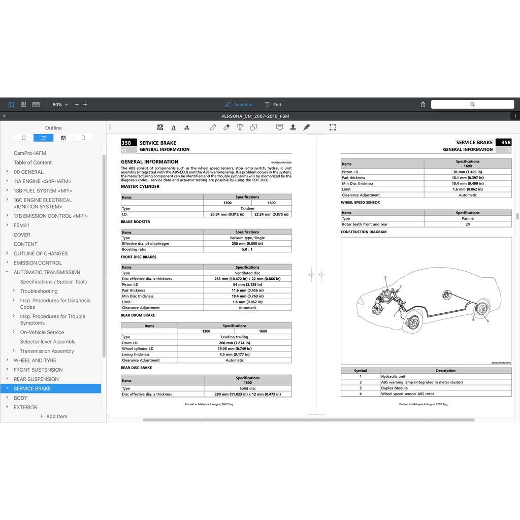 PROTON PERSONA CM (2008-2016) SERVICE WORKSHOP MANUAL