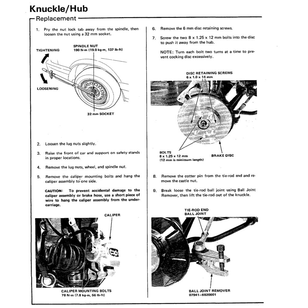 HONDA PRELUDE AB B1-6 BB (1982-1986) SERVICE WORKSHOP MANUAL