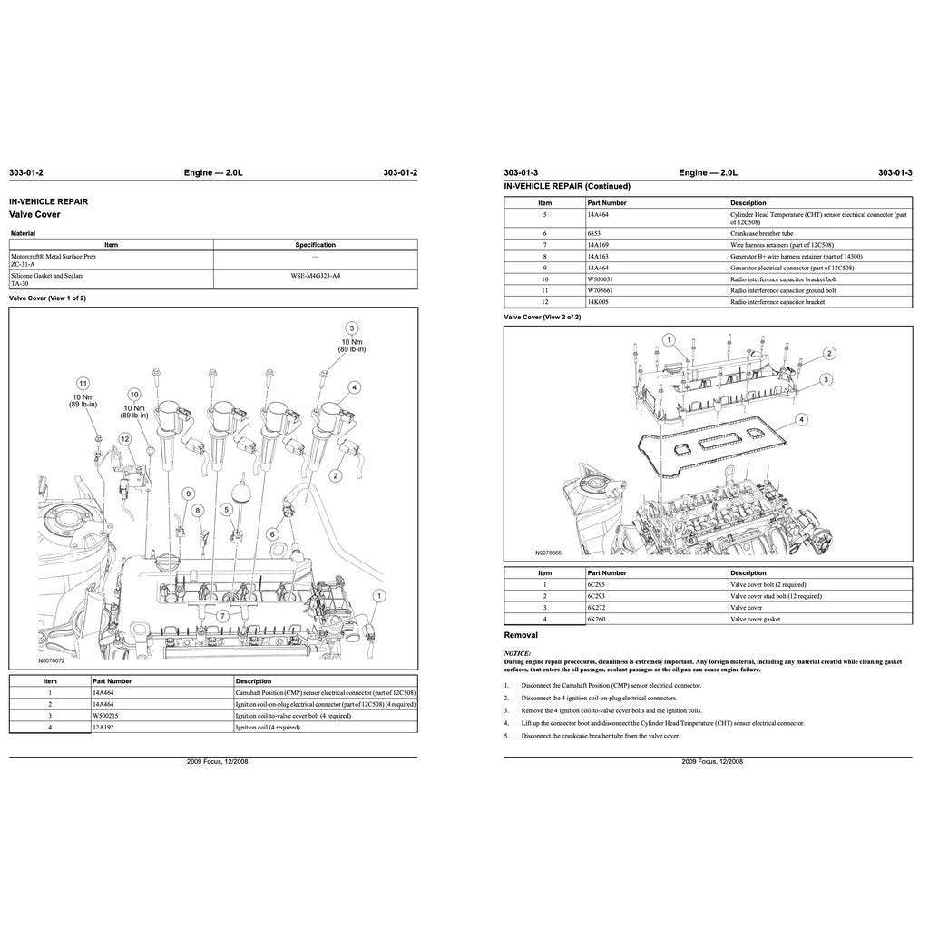 FORD DURATEC 2.0L ENGINE WORKSHOP MANUAL