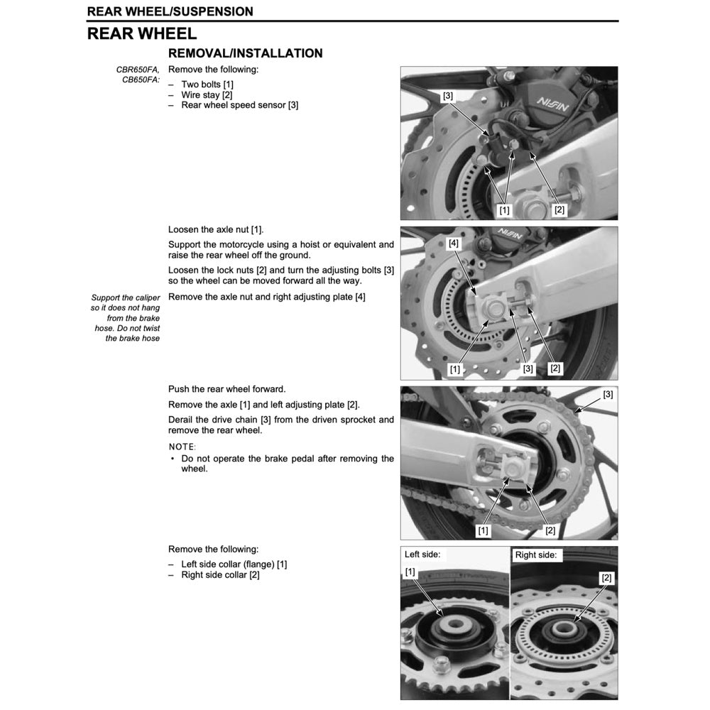 HONDA CBR650F (2014-2019) SERVICE WORKSHOP MANUAL + PARTS CATALOGUE + OWNER'S MANUAL