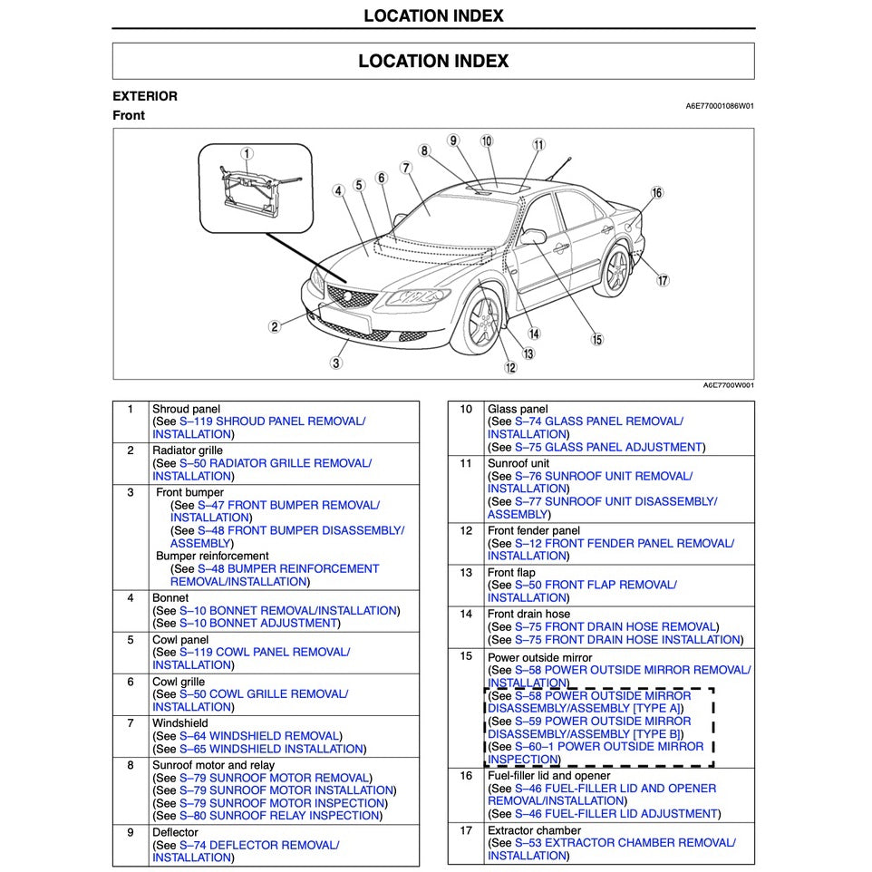 MAZDA 6 GG (2002-2007) SERVICE WORKSHOP MANUAL