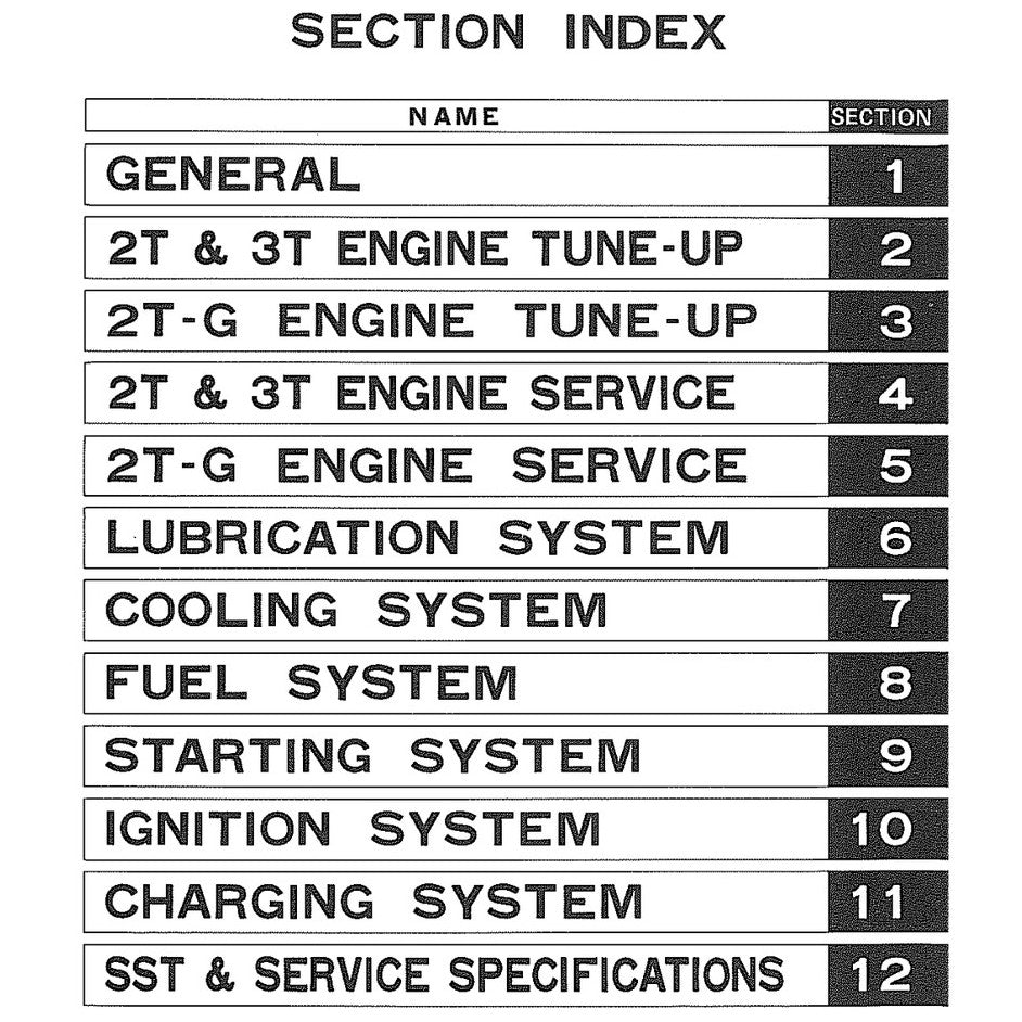 [CLASSIC] TOYOTA "T" SERIES ENGINE (1978-1988) REPAIR MANUAL