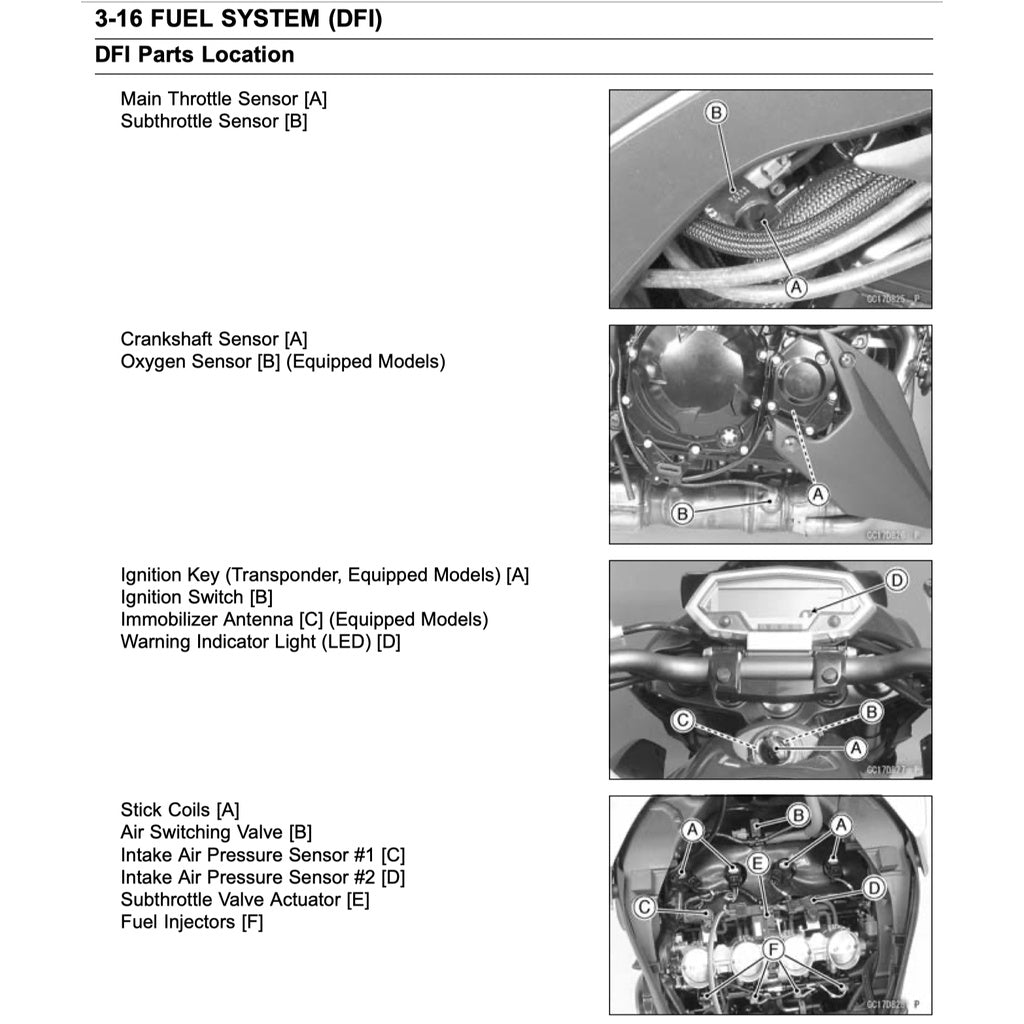 KAWASAKI Z1000 (2010-2013) SERVICE WORKSHOP MANUAL + OWNER'S MANUAL