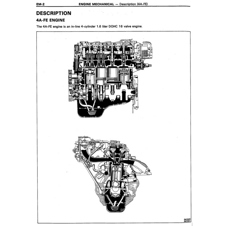 TOYOTA ENGINE 4A-FE / 4A-GE (16V) SERVICE REPAIR WORKSHOP MANUAL