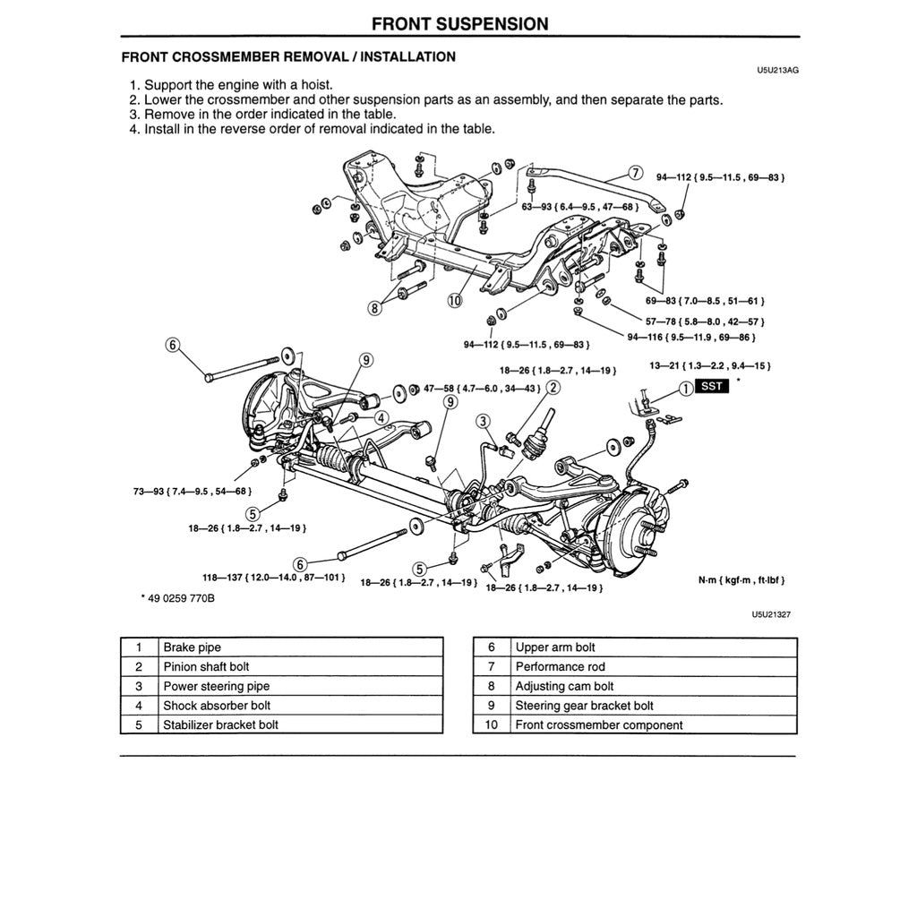 MAZDA MX-5 MIATA NA SERIES (1997) SERVICE WORKSHOP MANUAL