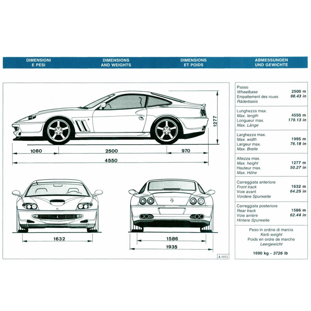 FERRARI 550 MARANELLO F133 (1996-2001) SERVICE WORKSHOP MANUAL