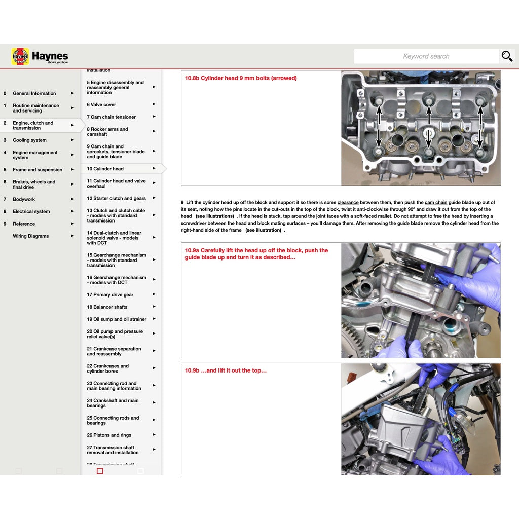 HONDA CRF1000 A/A2/D/D2 AFRICA TWIN (2016-2019) SERVICE WORKSHOP MANUAL
