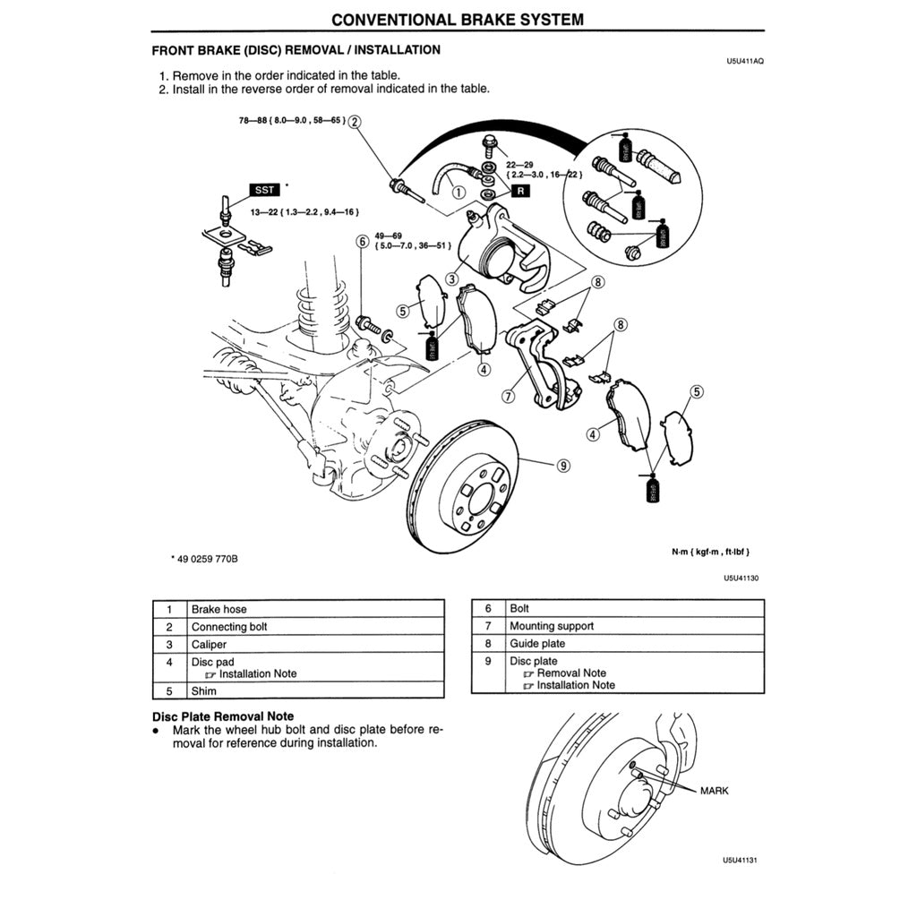 MAZDA MX-5 MIATA NA SERIES (1997) SERVICE WORKSHOP MANUAL
