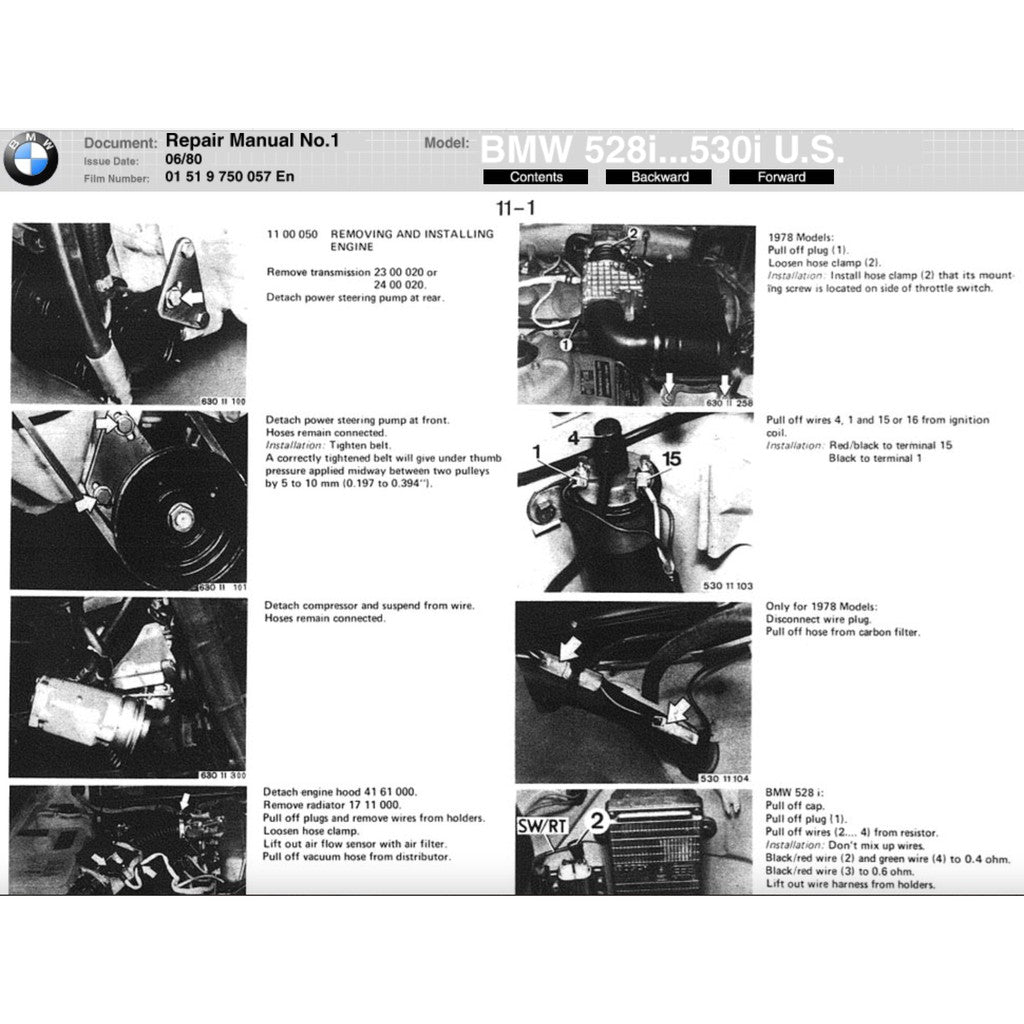 BMW 5 SERIES E28 (1982-1988) SERVICE WORKSHOP MANUAL