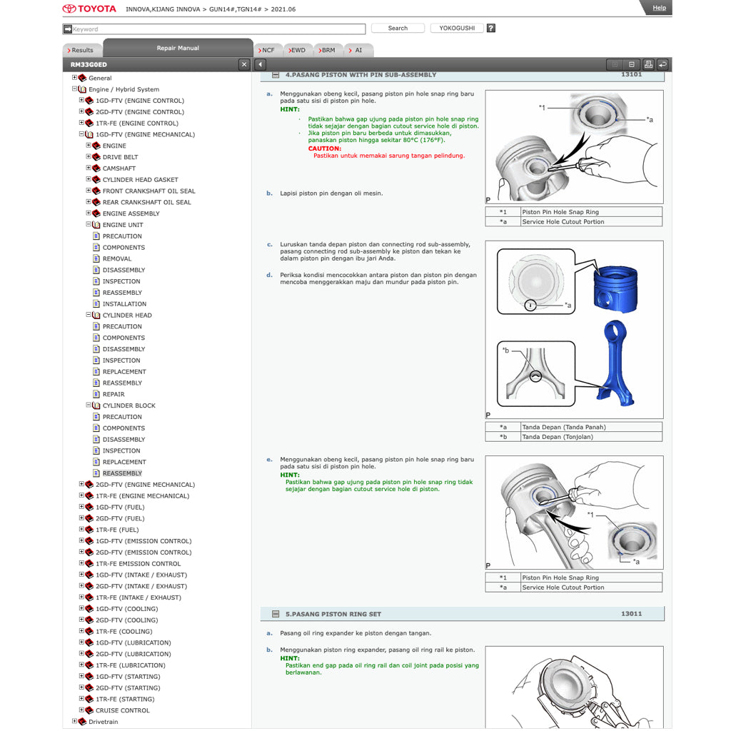 TOYOTA INNOVA KIJANG TGN/GUN140 (2015-2023) ONLINE SERVICE WORKSHOP MANUAL