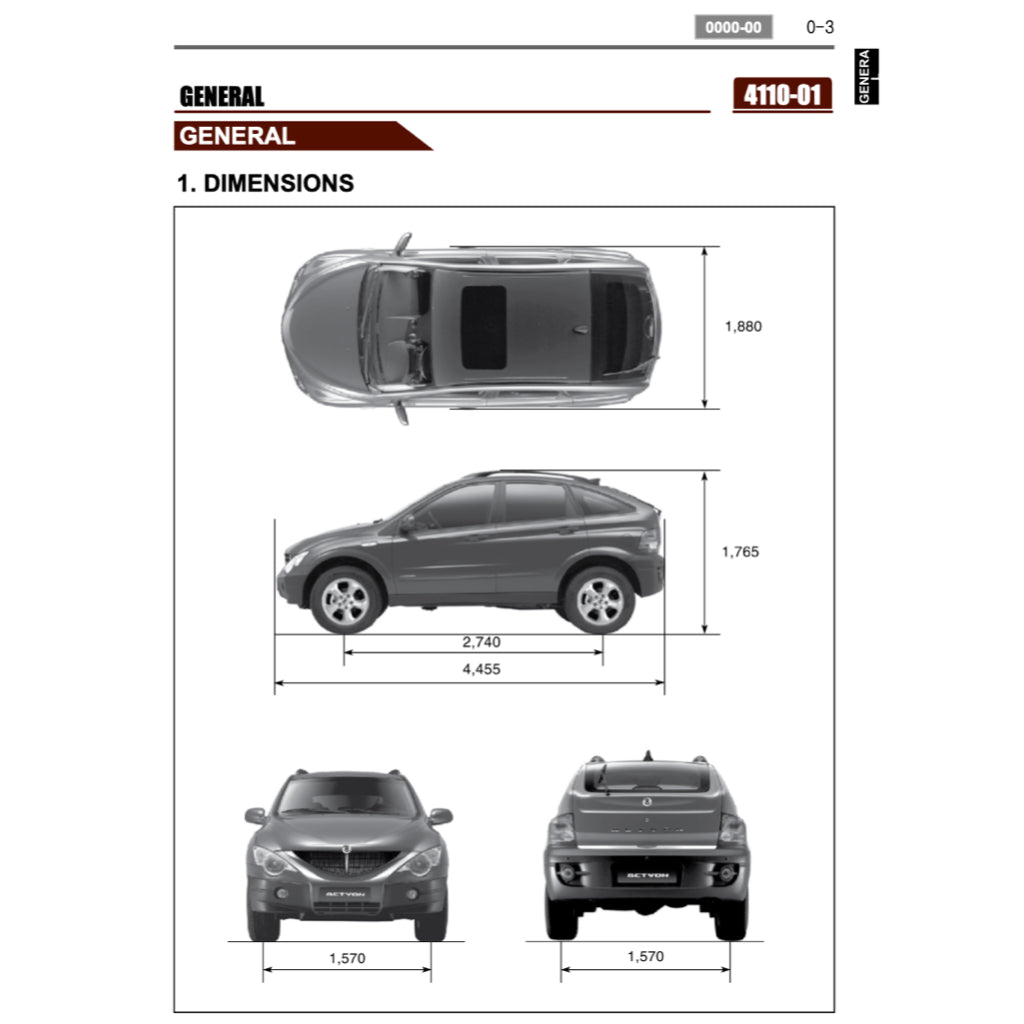 SSANGYONG ACTYON C100/120/135/145/146/150/156 (2006-2015) SERVICE WORKSHOP MANUAL