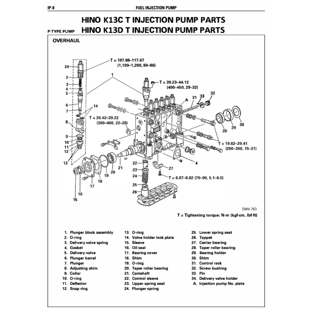 HINO ENGINE K13C-T/K13D-T WORKSHOP SERVICE REPAIR MANUAL