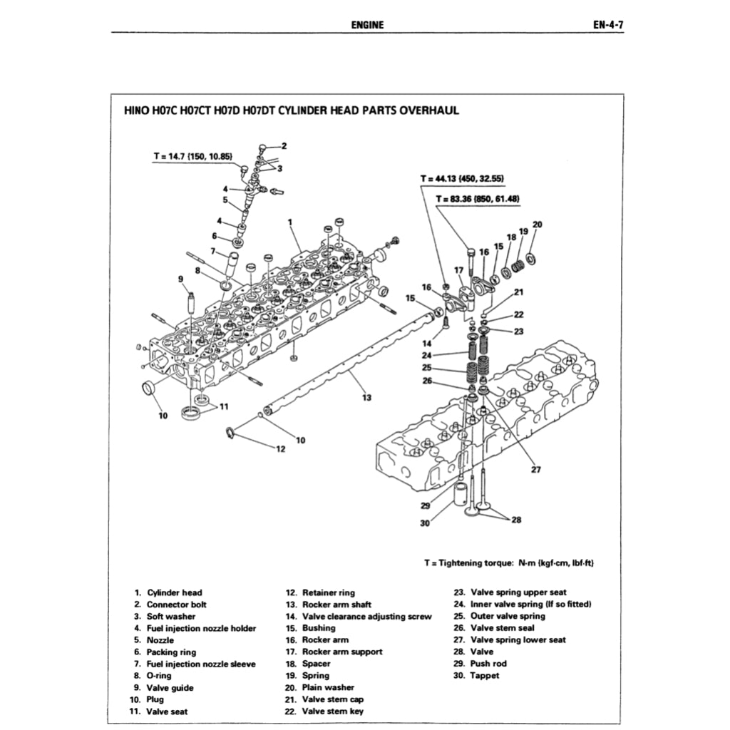 HINO ENGINE H07D /H07D-T WORKSHOP SERVICE REPAIR MANUAL