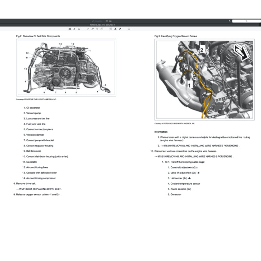 PORSCHE CAYMAN / BOXSTER 981 (2013-2016) SERVICE WORKSHOP MANUAL + PARTS CATALOGUE