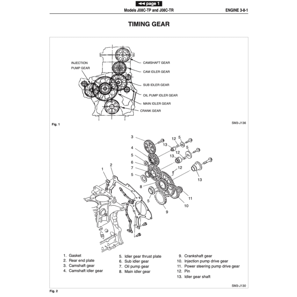 HINO ENGINE J08C-TP/TR WORKSHOP SERVICE REPAIR MANUAL
