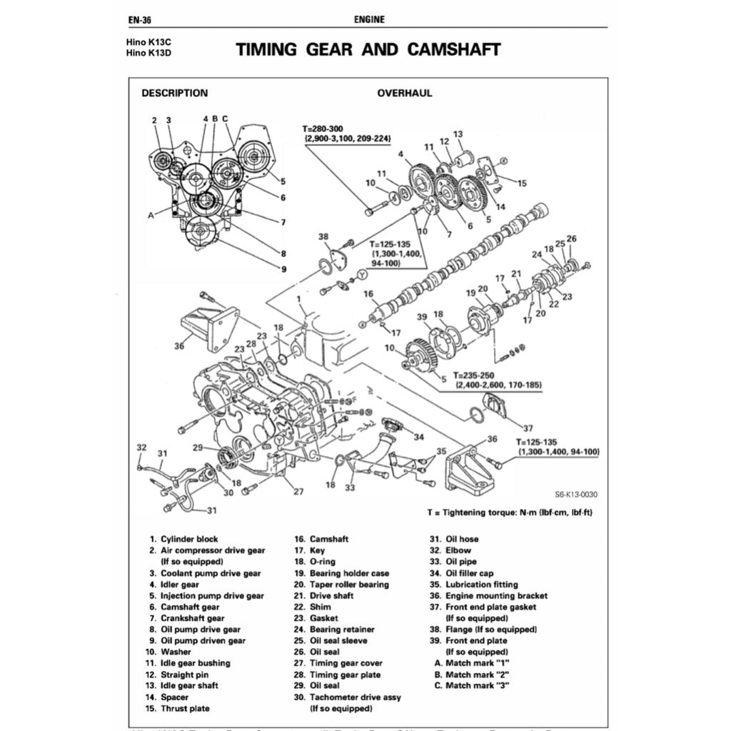 HINO ENGINE K13C-T/K13D-T WORKSHOP SERVICE REPAIR MANUAL