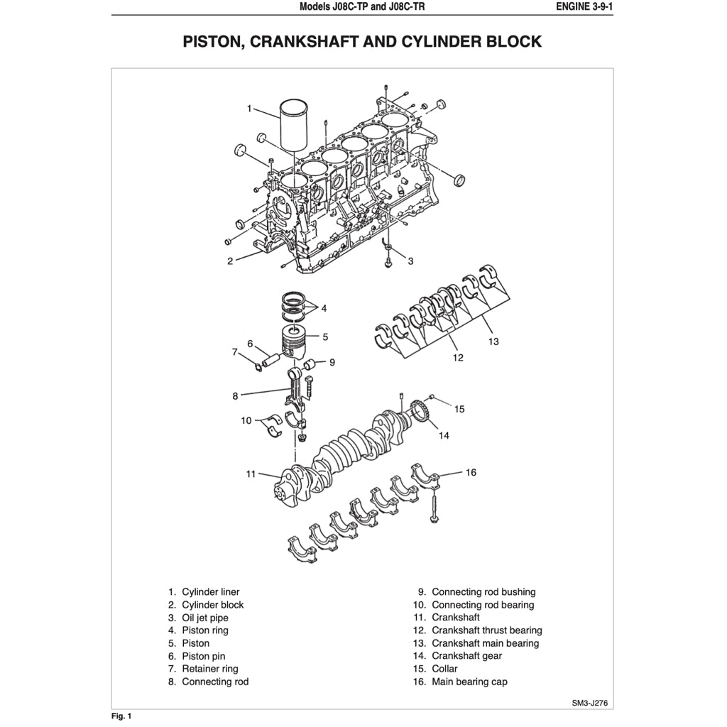 HINO ENGINE J08C-TP/TR WORKSHOP SERVICE REPAIR MANUAL