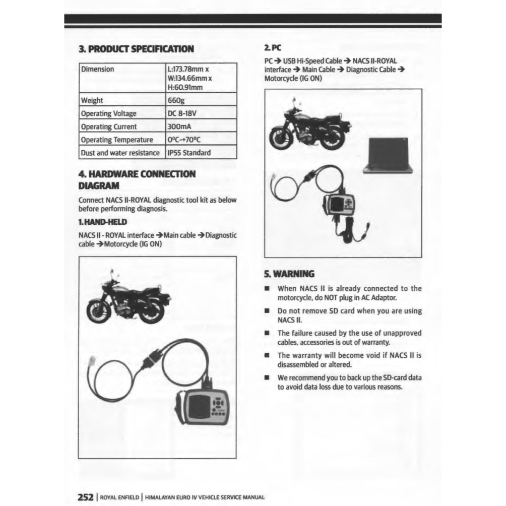 ROYAL ENFIELD HIMALAYAN LS410/411 (2017-2023) SERVICE WORKSHOP MANUAL + PARTS CATALOGUE + OWNER'S MANUAL