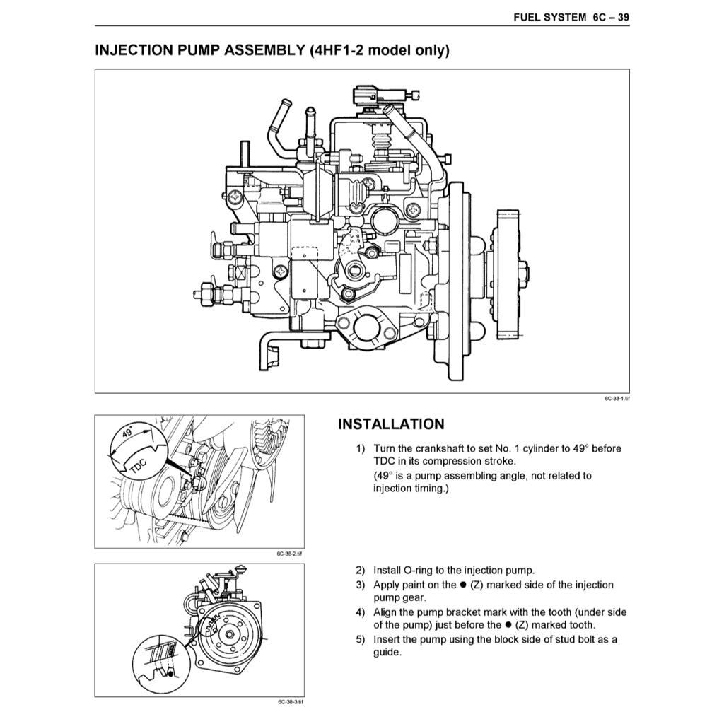 ISUZU ENGINE 4H SERIES (4HF1/G1/G1T/EI-T/EI-TC) SERVICE WORKSHOP MANUAL