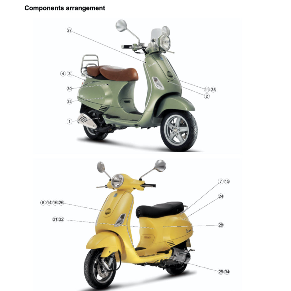 VESPA SELECTED MODELS (1949-2023) SERVICE WORKSHOP MANUAL + PARTS CATALOGUE