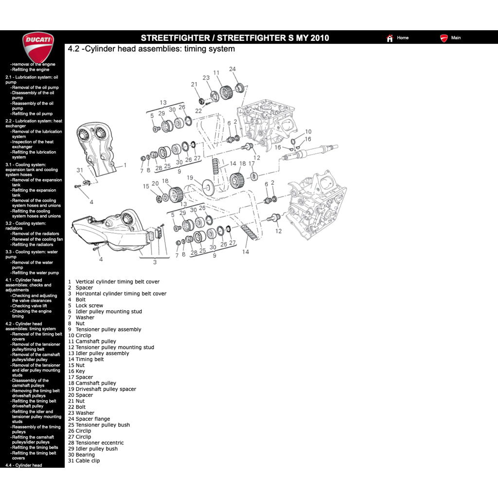 DUCATI STREETFIGHTER/S 1098 / 848 (2009-2015) SERVICE WORKSHOP MANUAL + PARTS CATALOGUE + OWNER'S MANUAL