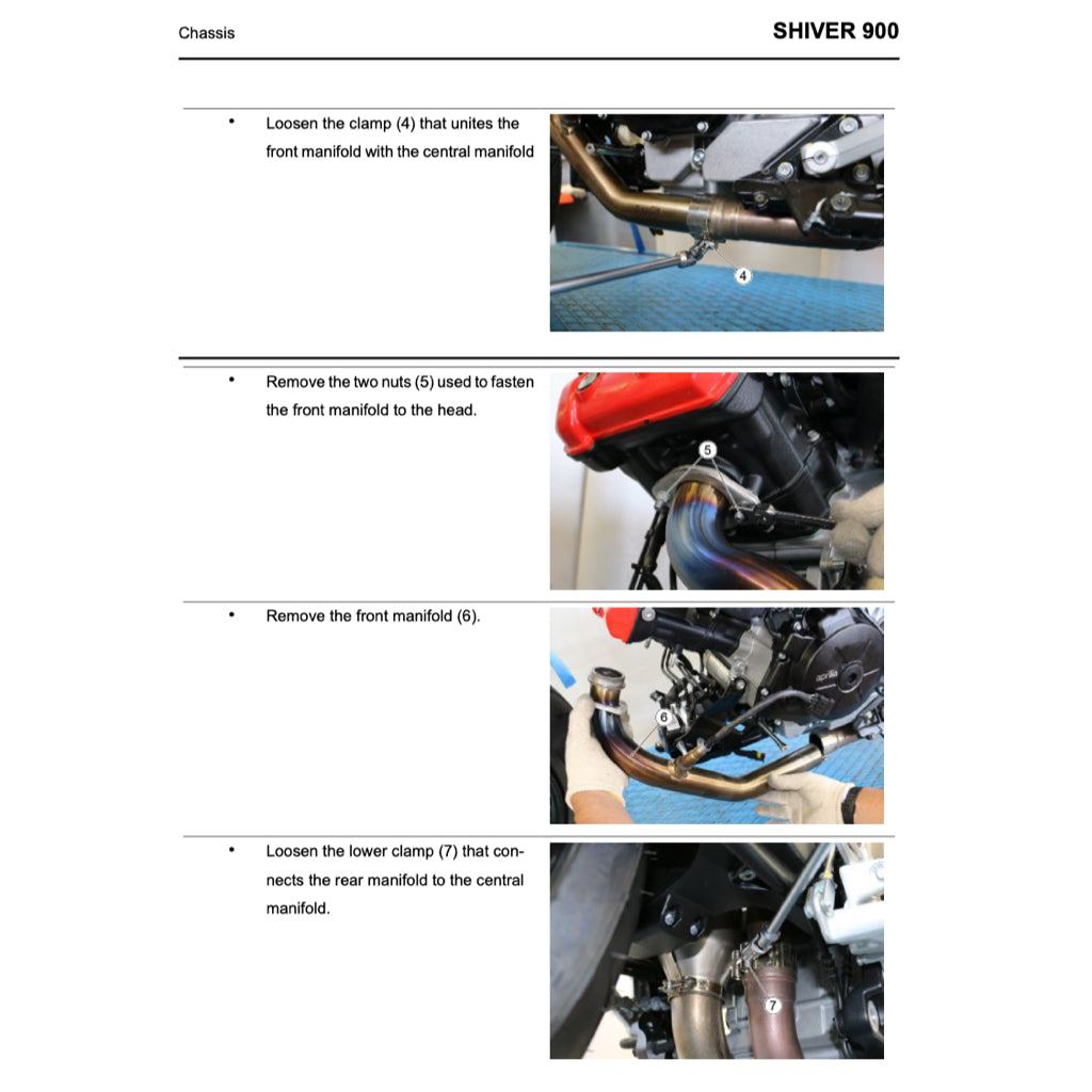 APRILIA SHIVER 900 (2017-2020) SERVICE WORKSHOP MANUAL + PARTS CATALOGUE + OWNER'S MANUAL