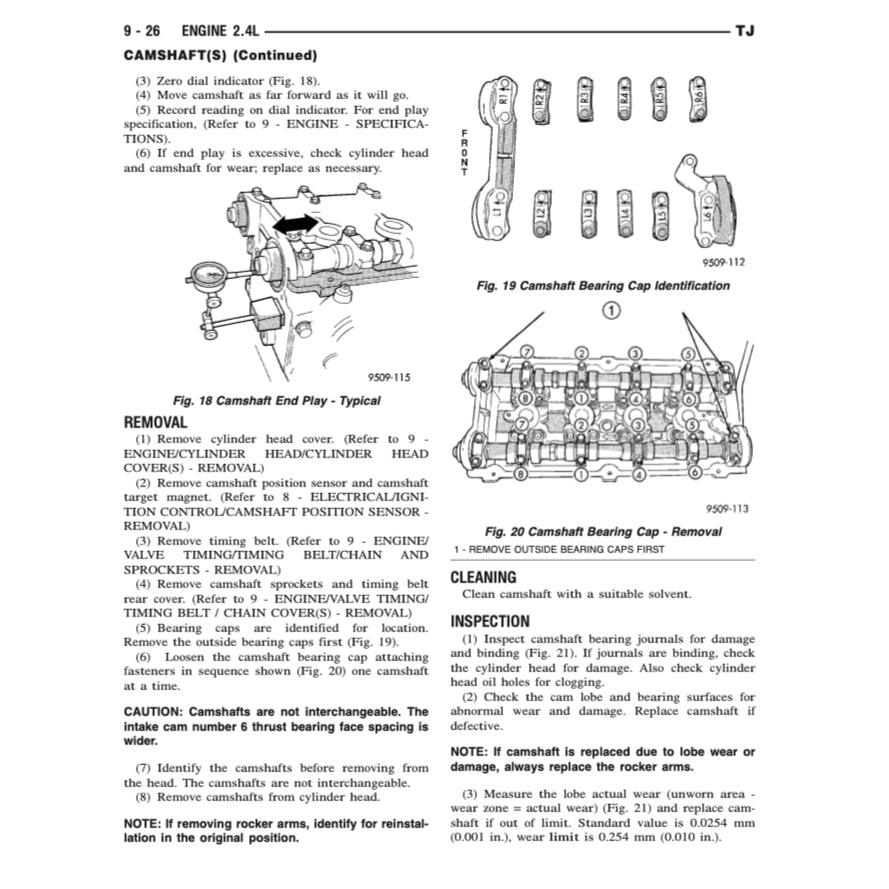 JEEP WRANGLER TJ (1996-2006) SERVICE WORKSHOP MANUAL + PARTS CATALOGUE