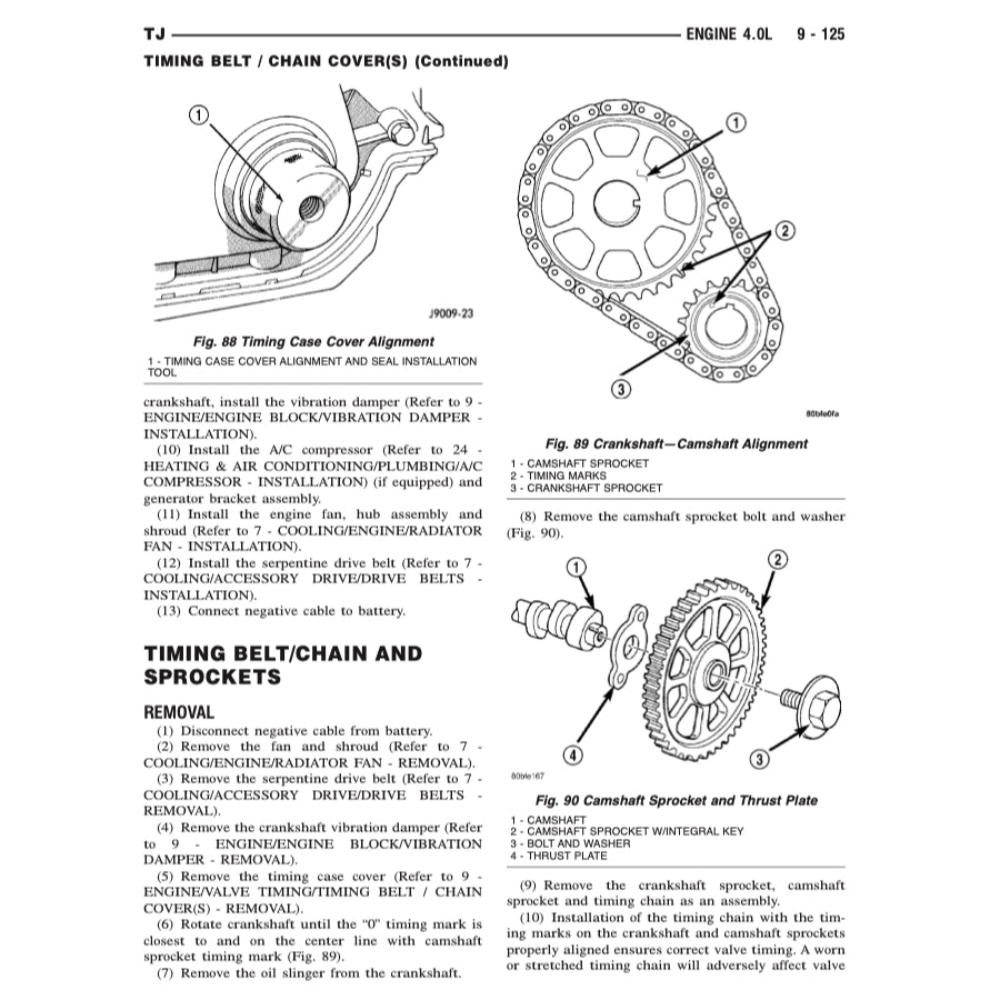 JEEP WRANGLER TJ (1996-2006) SERVICE WORKSHOP MANUAL + PARTS CATALOGUE