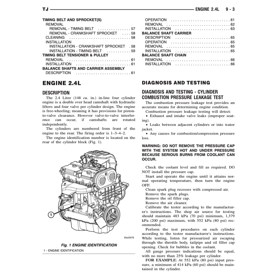 JEEP WRANGLER TJ (1996-2006) SERVICE WORKSHOP MANUAL + PARTS CATALOGUE