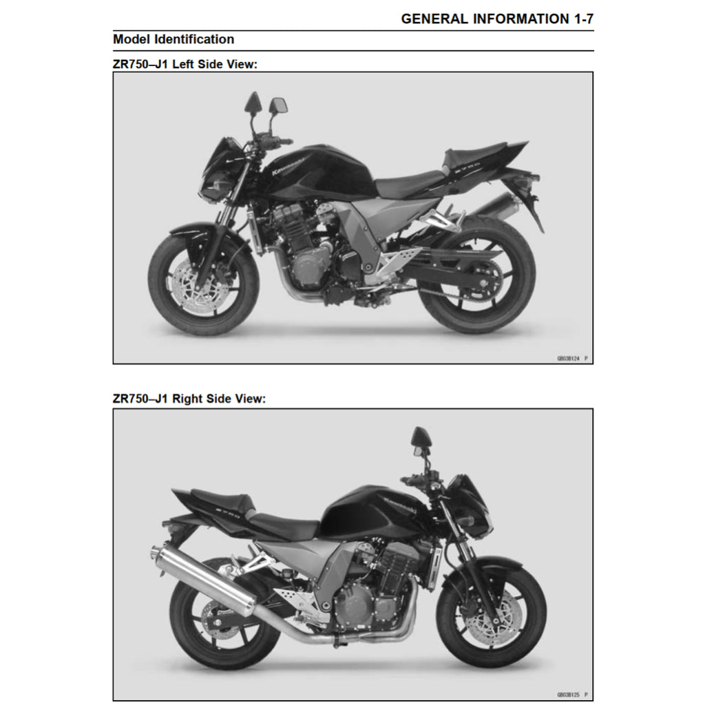 KAWASAKI Z750 J1 /Z750 S / Z750 ABS (2004-2012) SERVICE WORKSHOP MANUAL + PARTS CATALOGUE+OWNER'S MANUAL