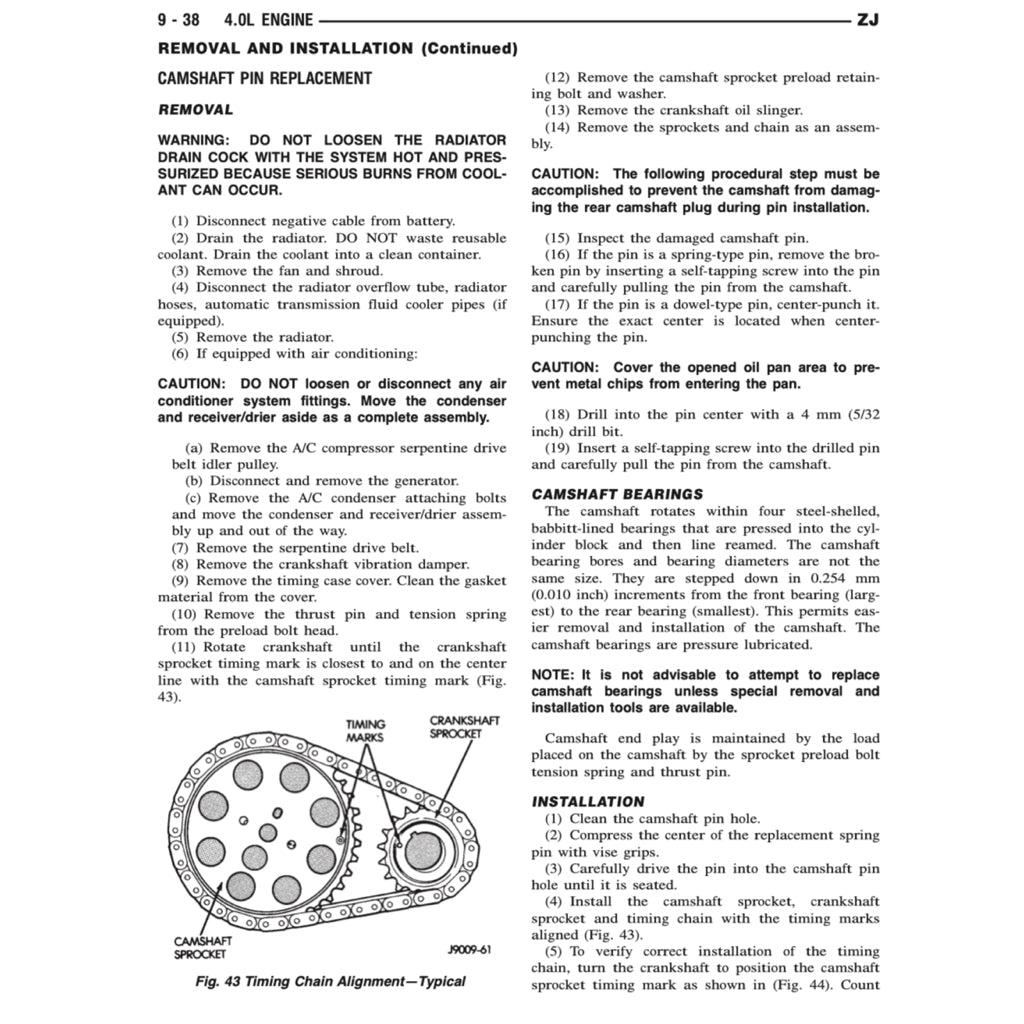 JEEP GRAND CHEROKEE ZJ (1993-1998) SERVICE WORKSHOP MANUAL+ PARTS CATALOGUE