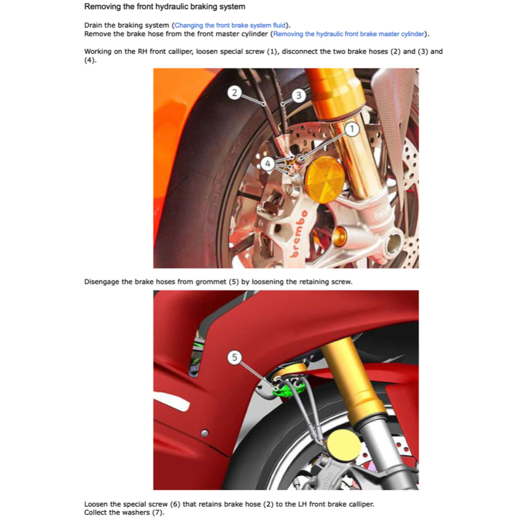 DUCATI PANIGALE V4R (2023+) SERVICE WORKSHOP MANUAL + PARTS CATALOGUE + OWNER'S MANUAL