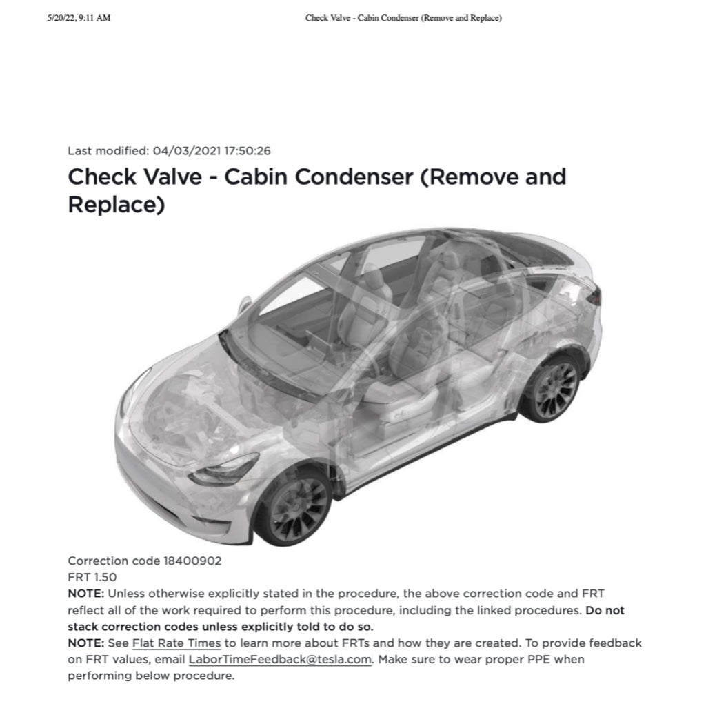 TESLA MODEL Y (2020+) SERVICE WORKSHOP MANUAL