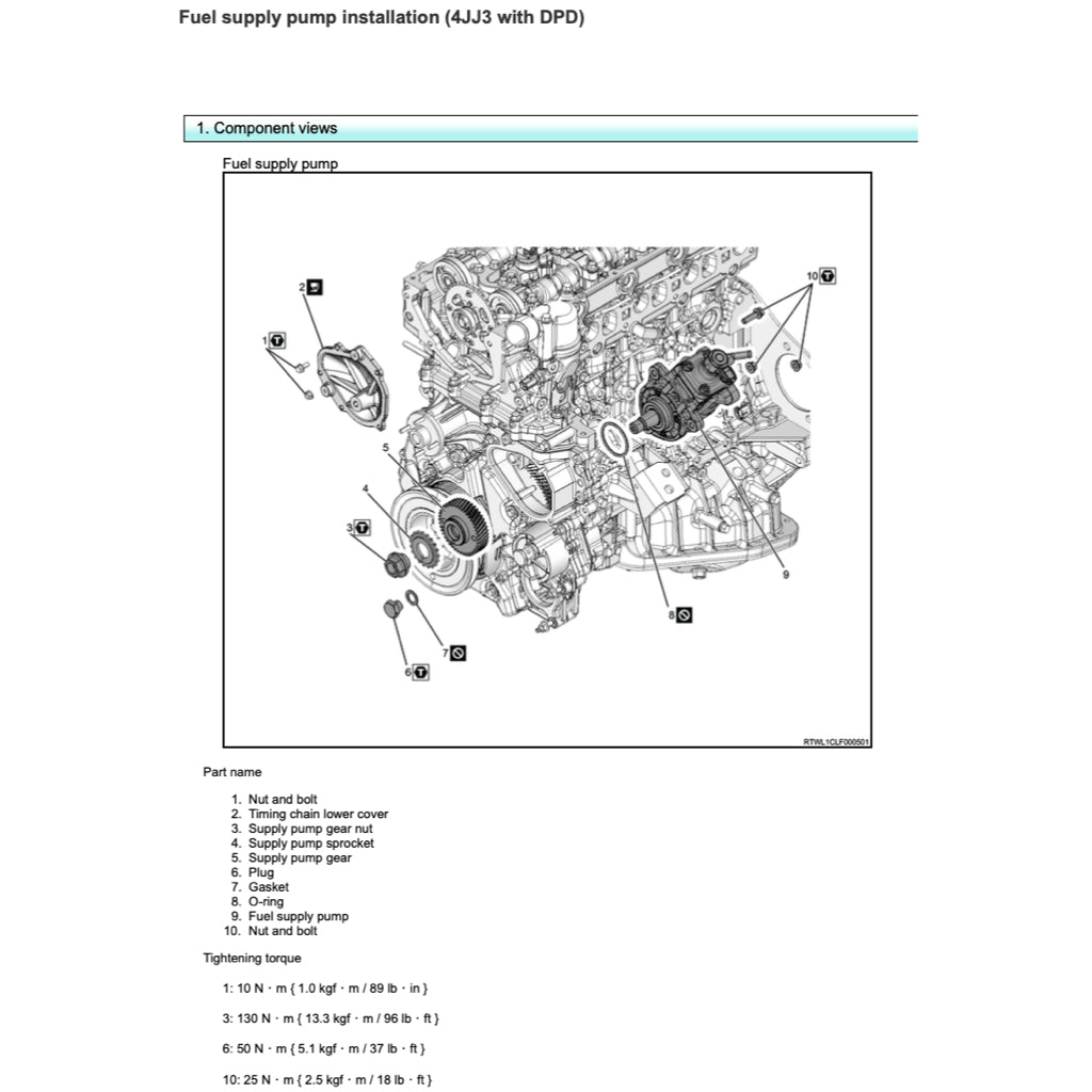 ISUZU ENGINE 4JJ3 SERVICE WORKSHOP MANUAL