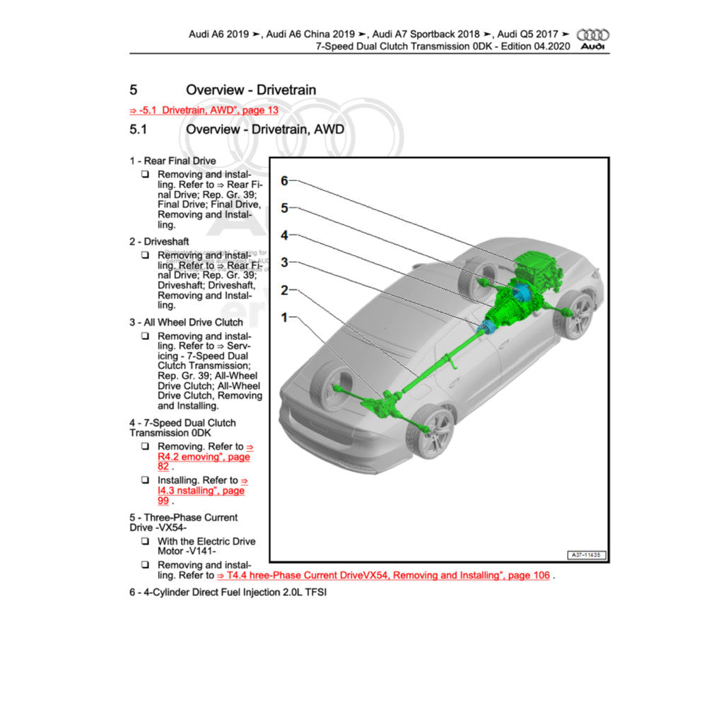 AUDI A7 4K8 (2018+) SERVICE WORKSHOP MANUAL