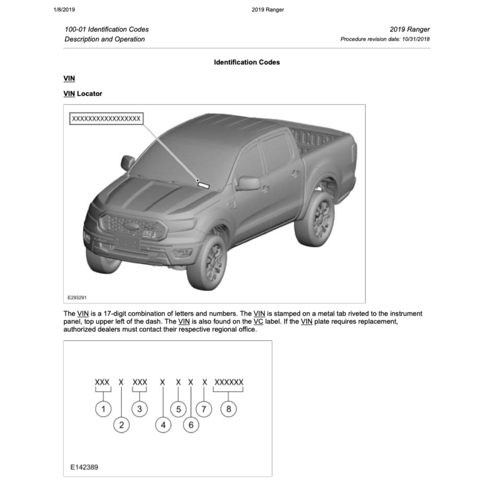 FORD RANGER T6 (2019-2021) SERVICE WORKSHOP MANUAL - ALSO CALLED RANGER "T7"