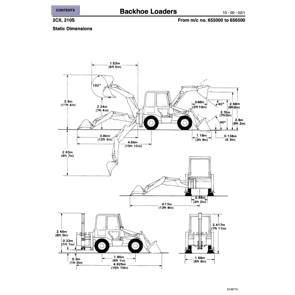 JCB SERVICE DATA BOOK (1992-2003) LOADERS / EXCAVATORS / RTFL / FASTRAC