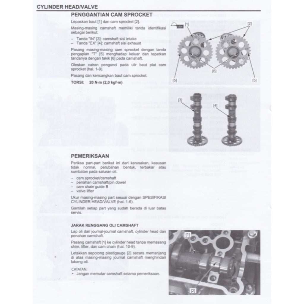 HONDA CBR 250RR CBR250RR MC51 (2017-2023) SERVICE WORKSHOP MANUAL + PARTS CATALOGUE + OWNER'S MANUAL - BAHASA INDONESIA