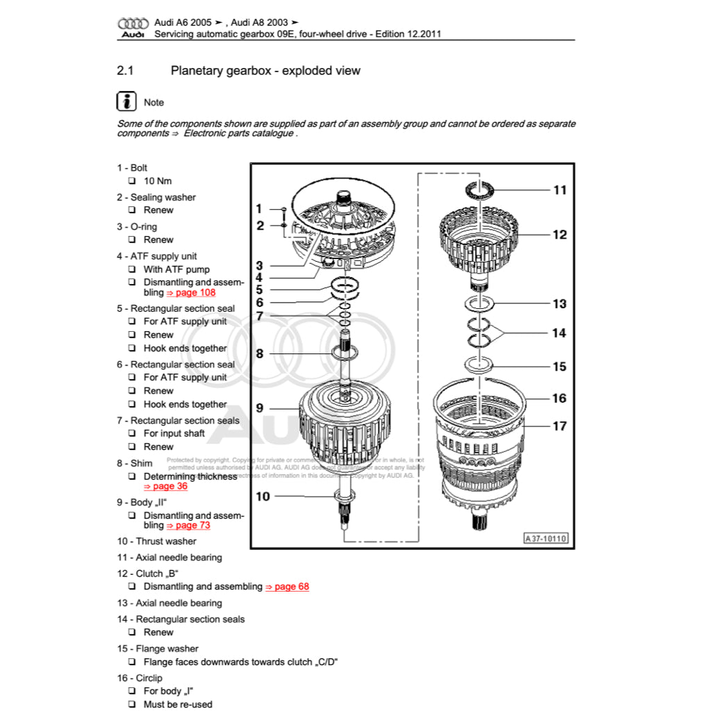 Audi A8 D3/4E (2002-2010) SERVICE WORKSHOP MANUAL