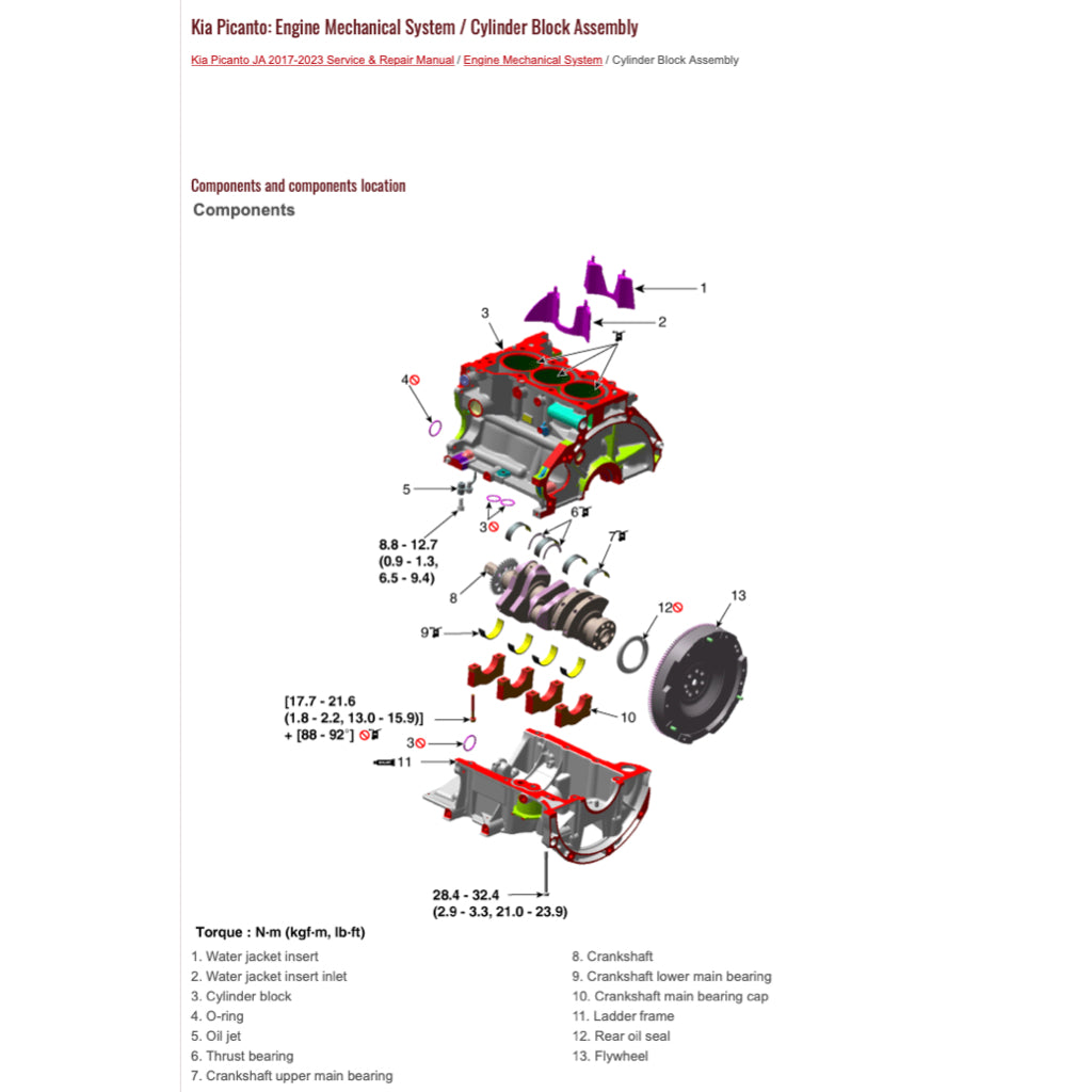 KIA PICANTO JA (2017+) ONLINE SERVICE WORKSHOP MANUAL