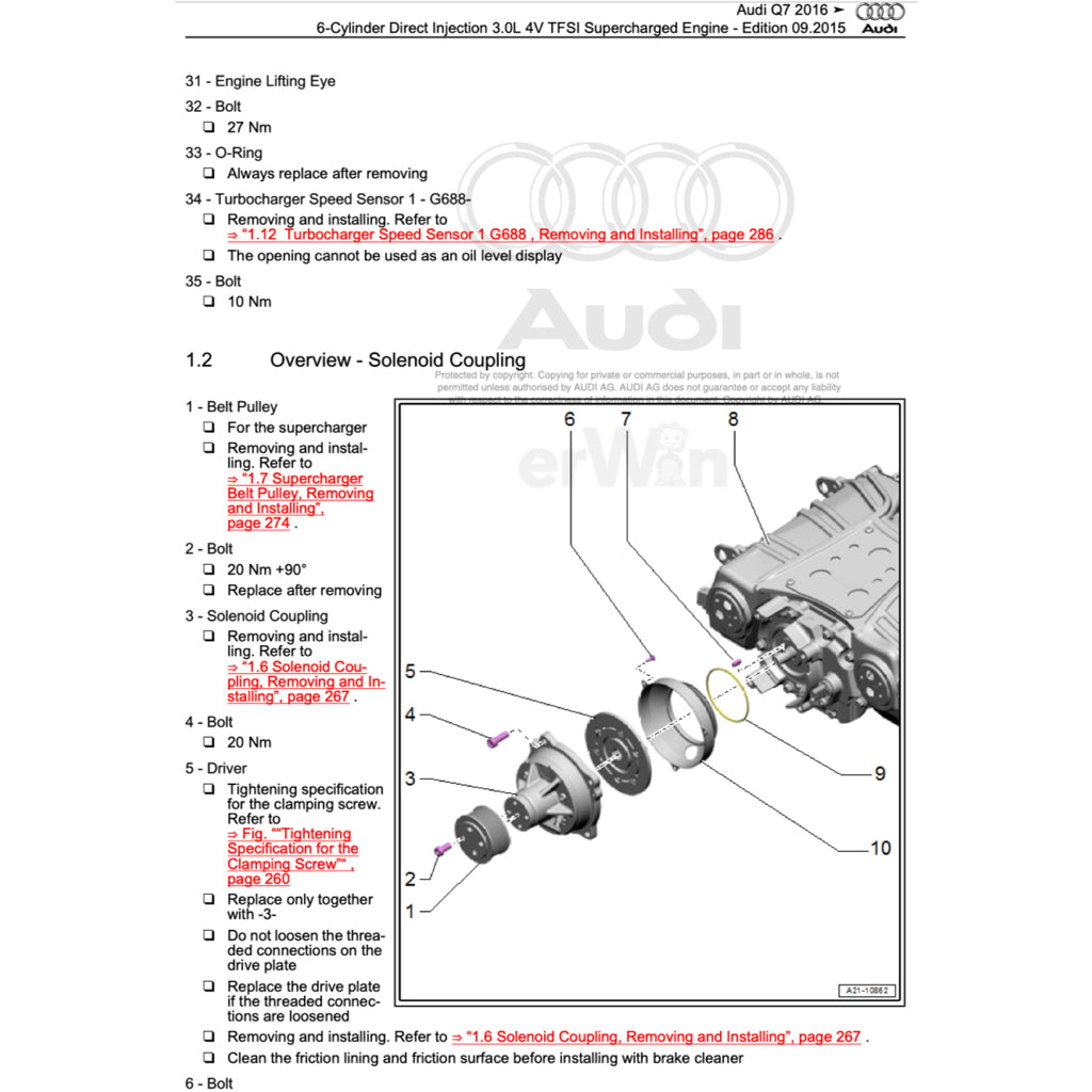 AUDI Q7 4M (2015-2020) SERVICE WORKSHOP MANUAL