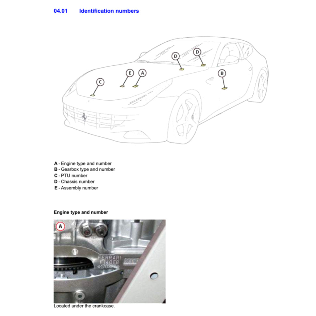 FERRARI FF F151 (2011-2016) SERVICE WORKSHOP MANUAL
