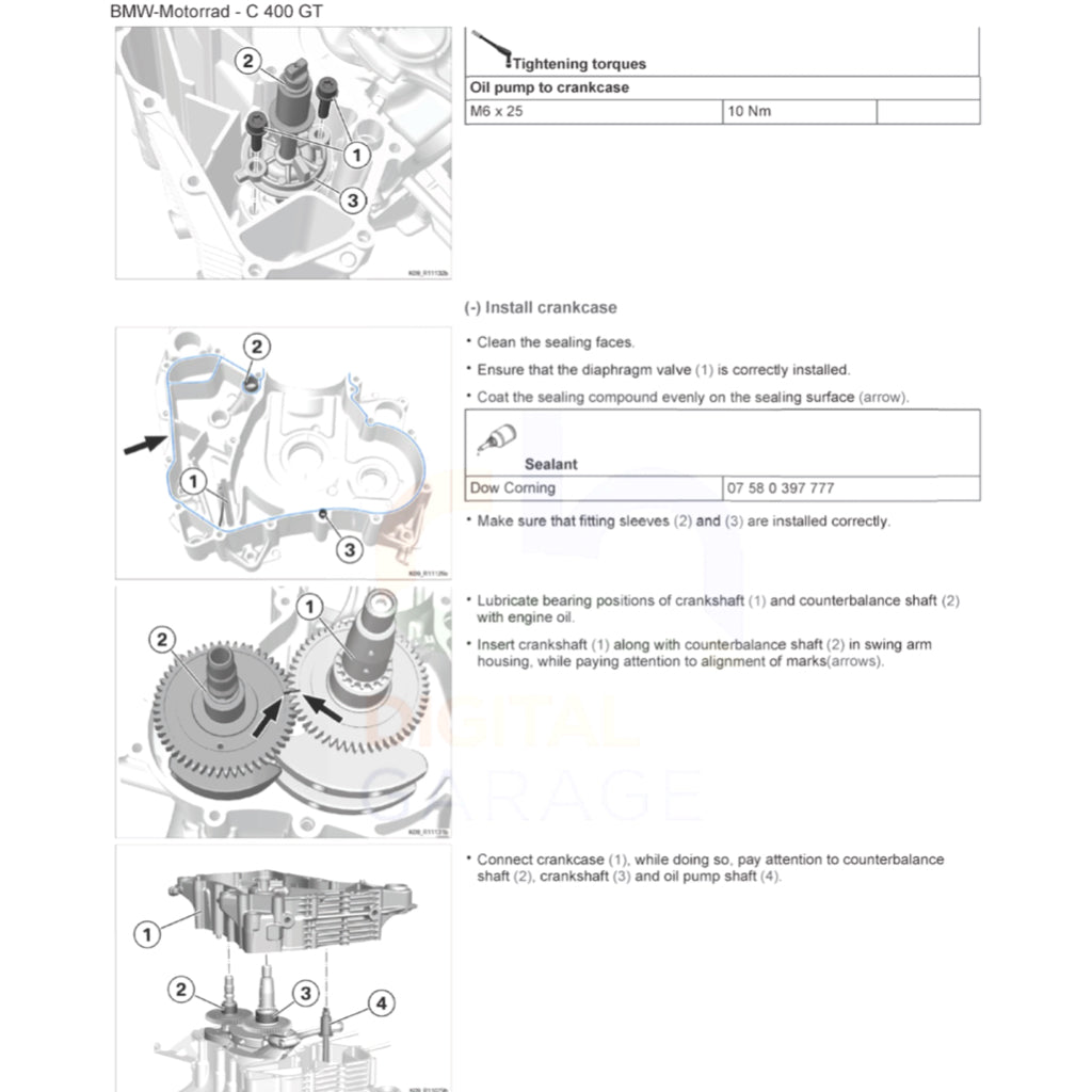 BMW C400 GT K08 (2018+) SERVICE WORKSHOP MANUAL + PARTS CATALOGUE + RIDER'S MANUAL