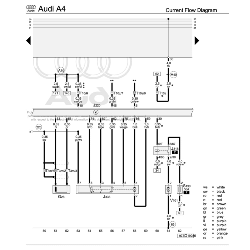 Audi A4 (B5) 1995-2001 SERVICE REPAIR WORKSHOP MANUAL