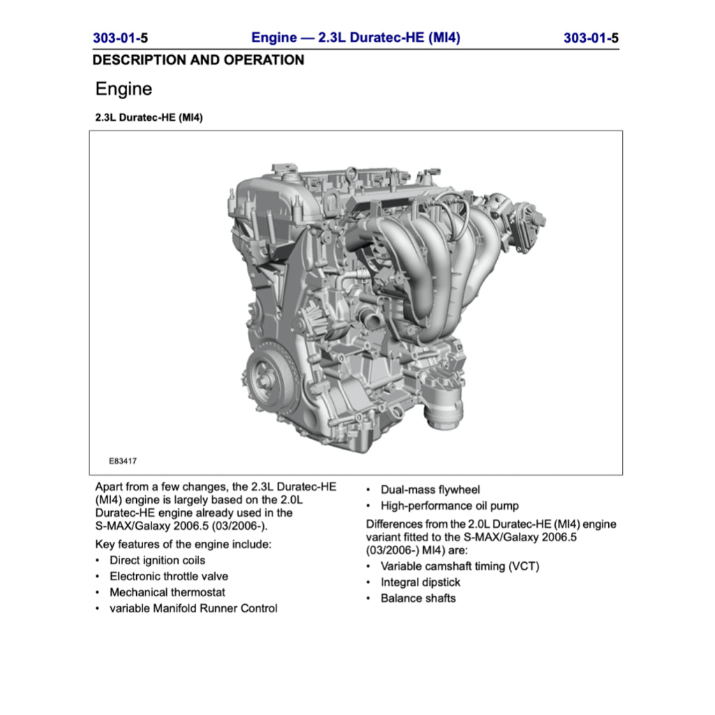 FORD MONDEO MK4 (2007-2014) SERVICE WORKSHOP MANUAL