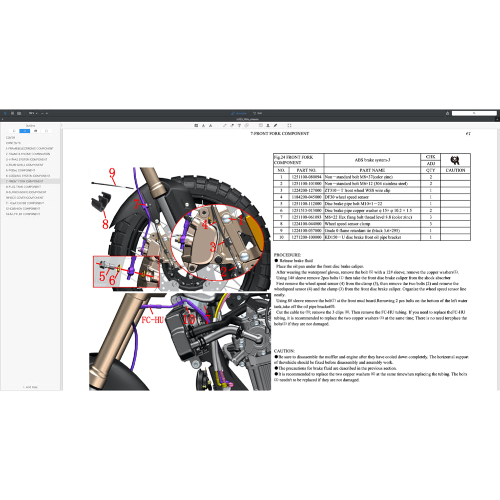 ZONTES ZT155 / ZT310 / ZT350 (2021-2023) SERVICE MAINTENANCE MANUAL CUM PARTS CATALOGUE