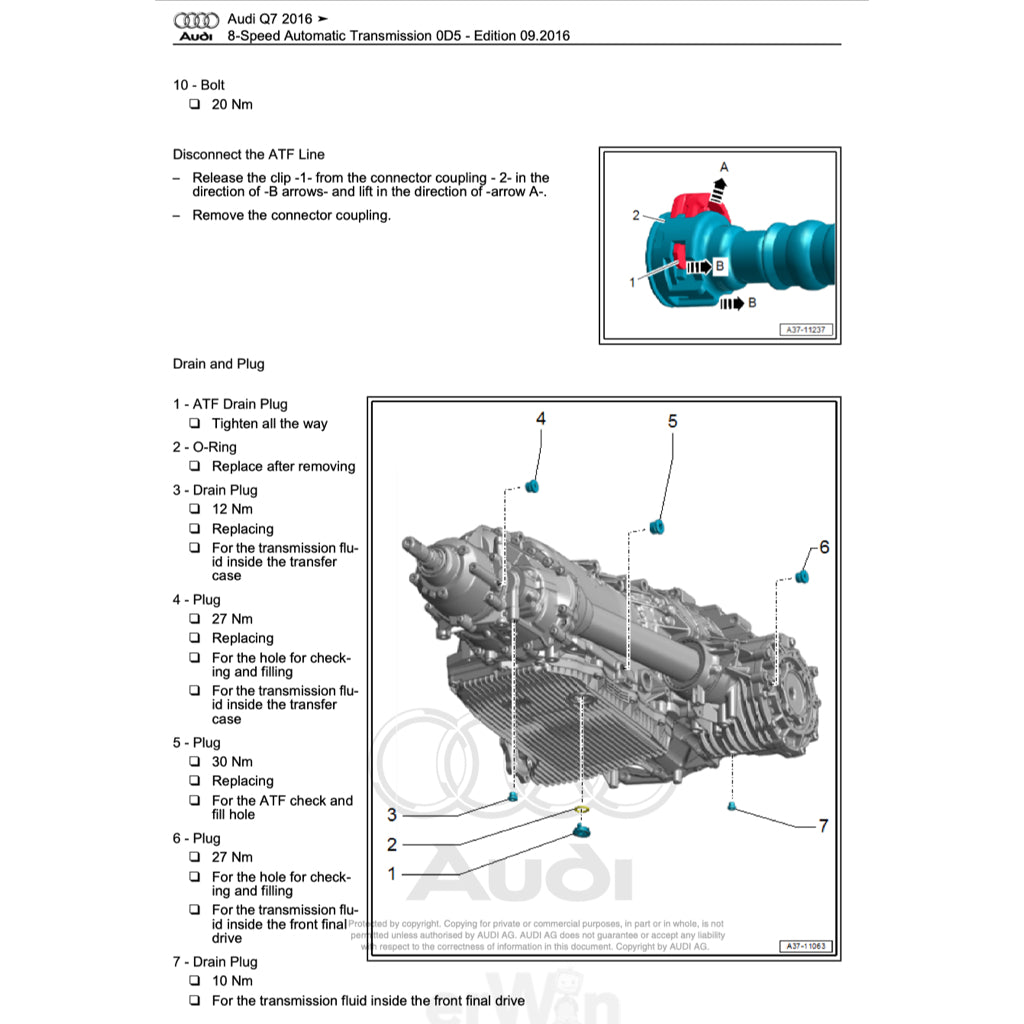 AUDI Q7 4M (2015-2020) SERVICE WORKSHOP MANUAL
